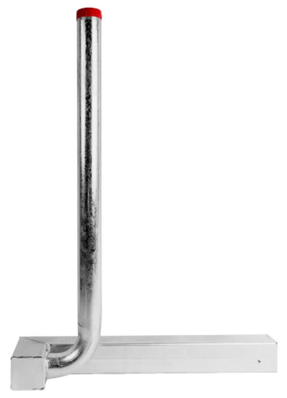 Rücklauf Gussblock eines Heizsystems mit metallischer Oberfläche. Der Anschluss befindet sich an der oberen Seite. Produkt von Wolf.